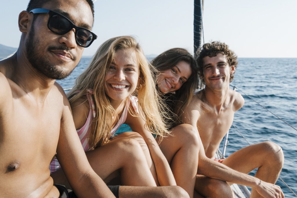 Gita in barca a Lampedusa con amici